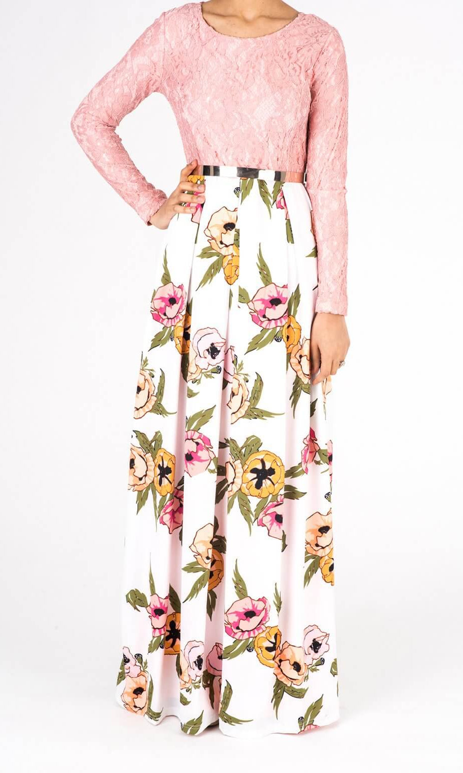 Blush Mixed love Maxi Dress Kabayare
