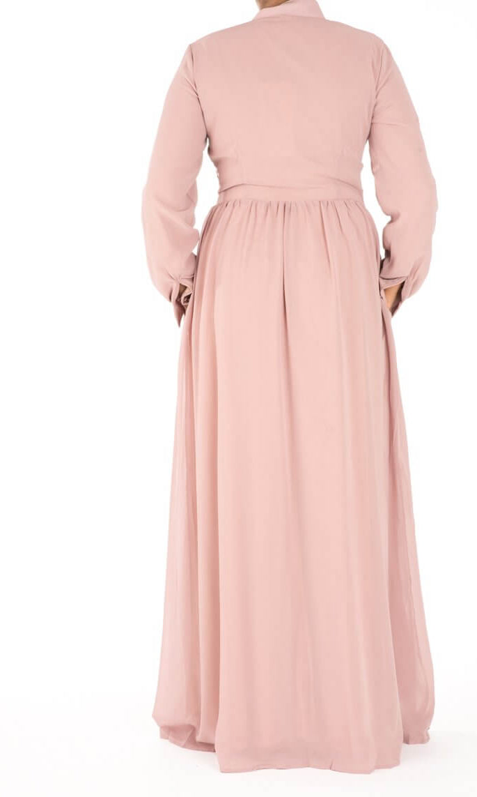 Blush Noble Button Maxi Dress Kabayare