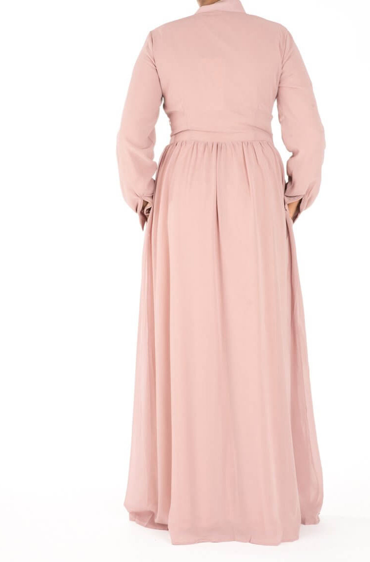 Blush Noble Button Maxi Dress Kabayare