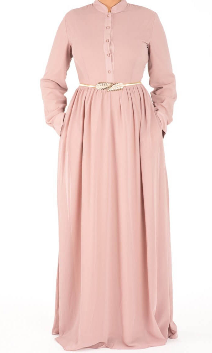 Blush Noble Button Maxi Dress Kabayare