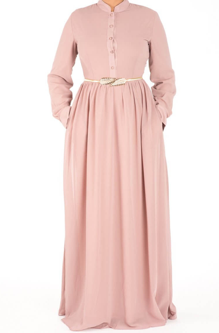 Blush Noble Button Maxi Dress Kabayare