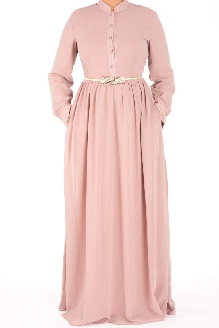 Blush Noble Button Maxi Dress Kabayare