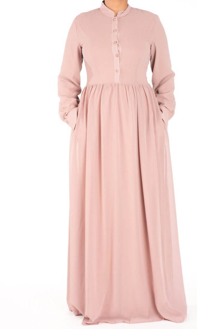 Blush Noble Button Maxi Dress Kabayare