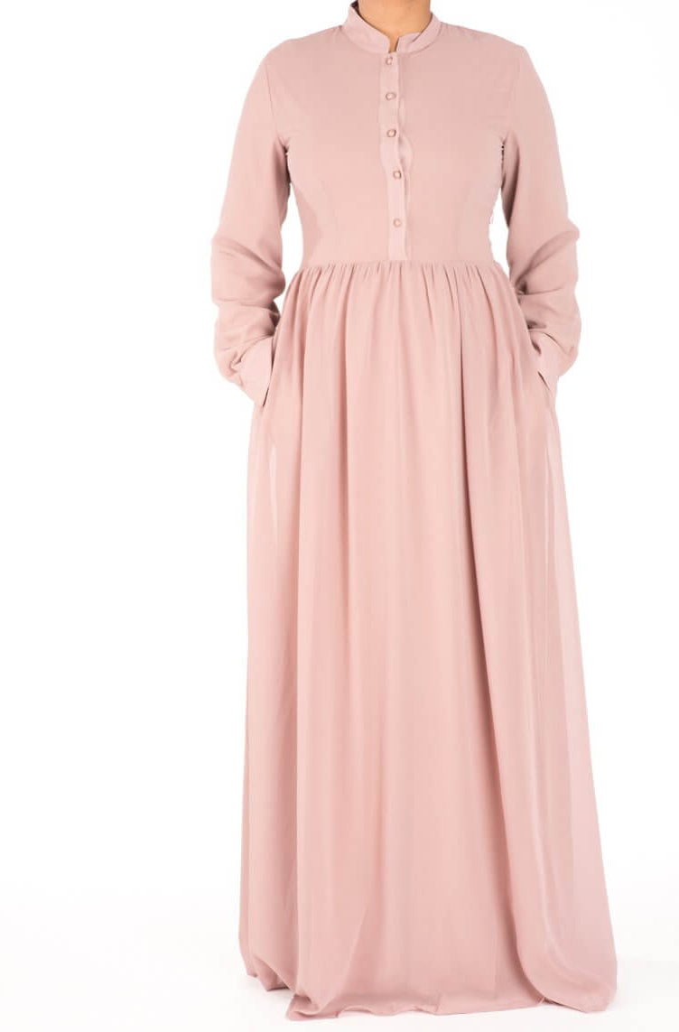 Blush Noble Button Maxi Dress Kabayare