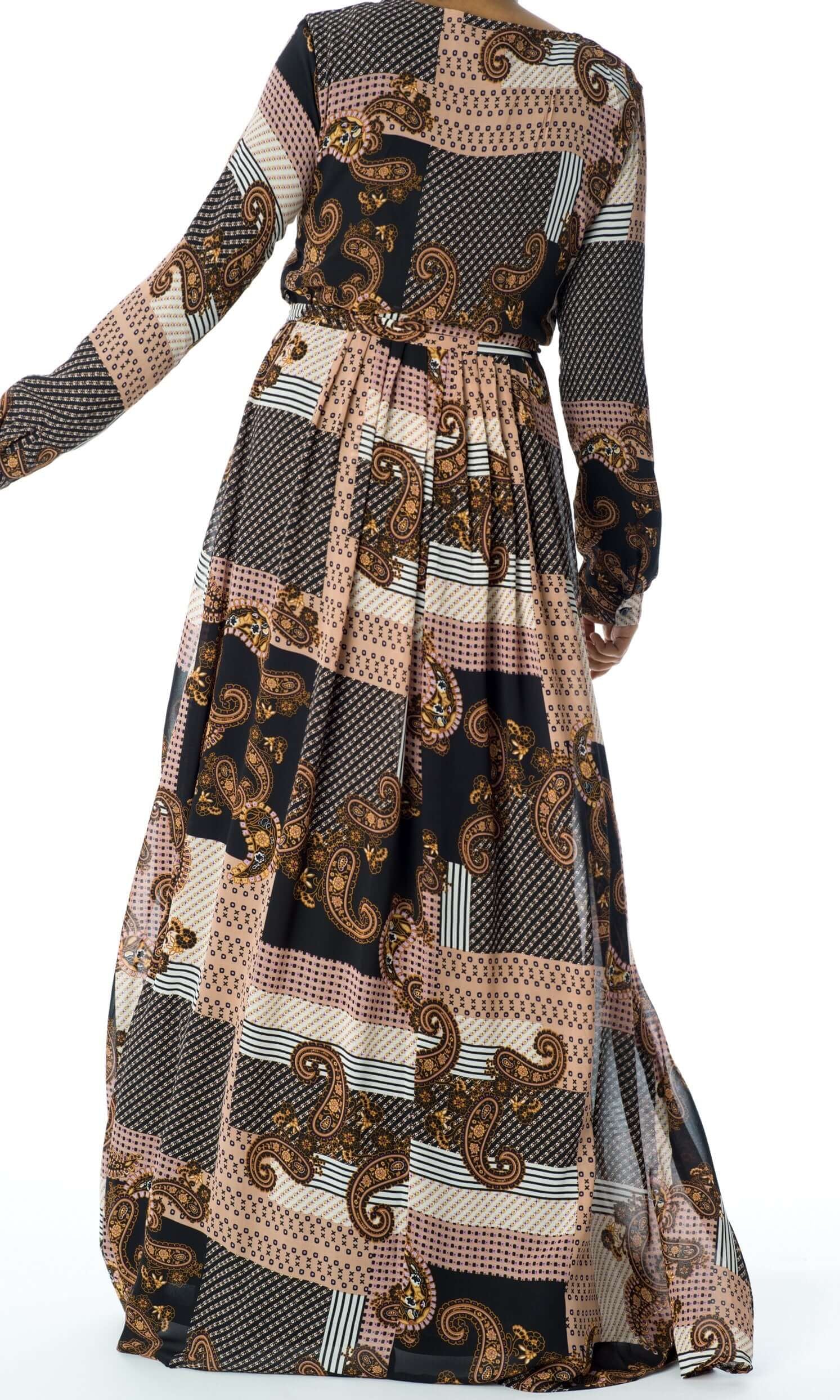 Blush Paisley and dots maxi dress Kabayare