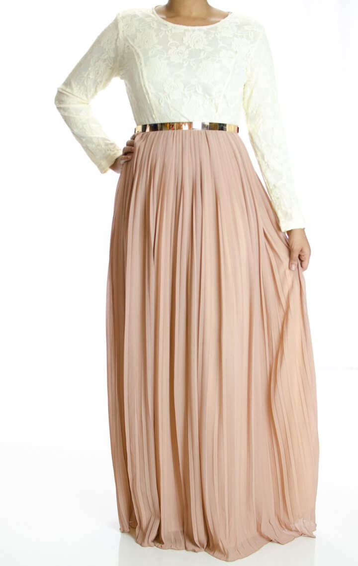 Blush Vintage pleated dress Kabayare
