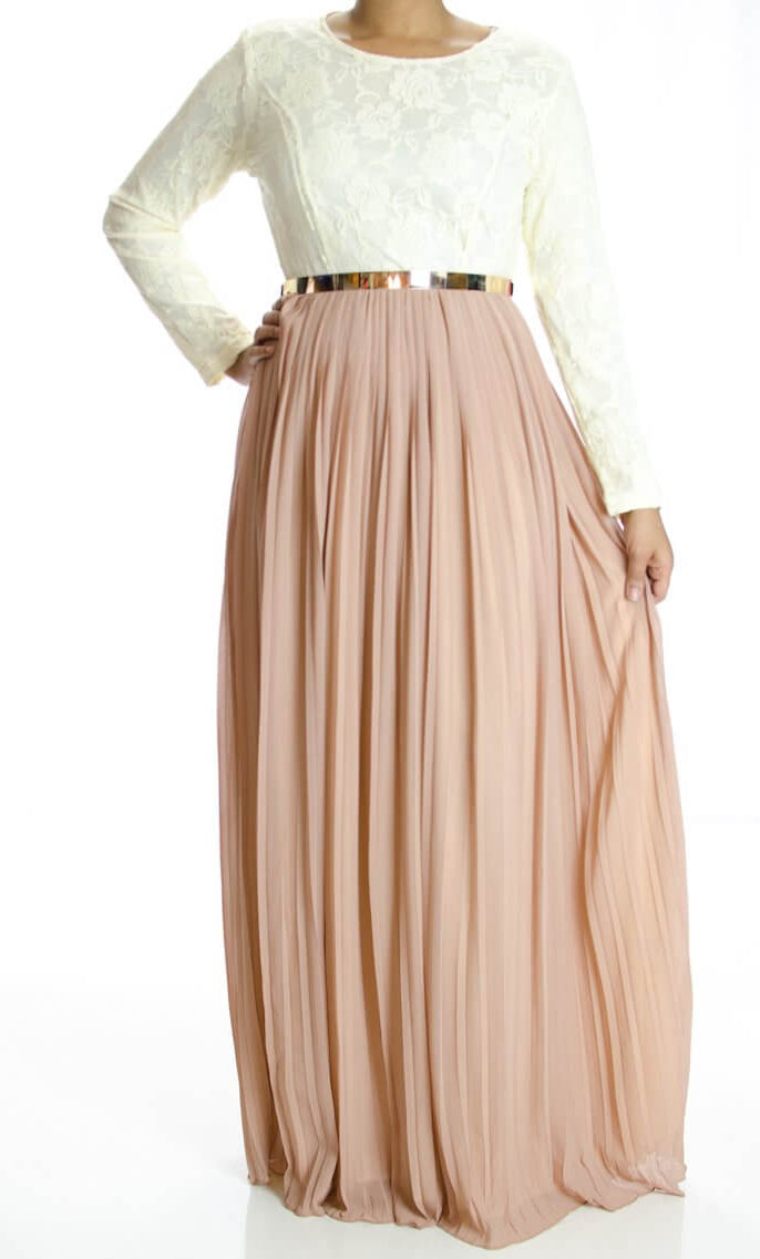 Blush Vintage pleated dress Kabayare