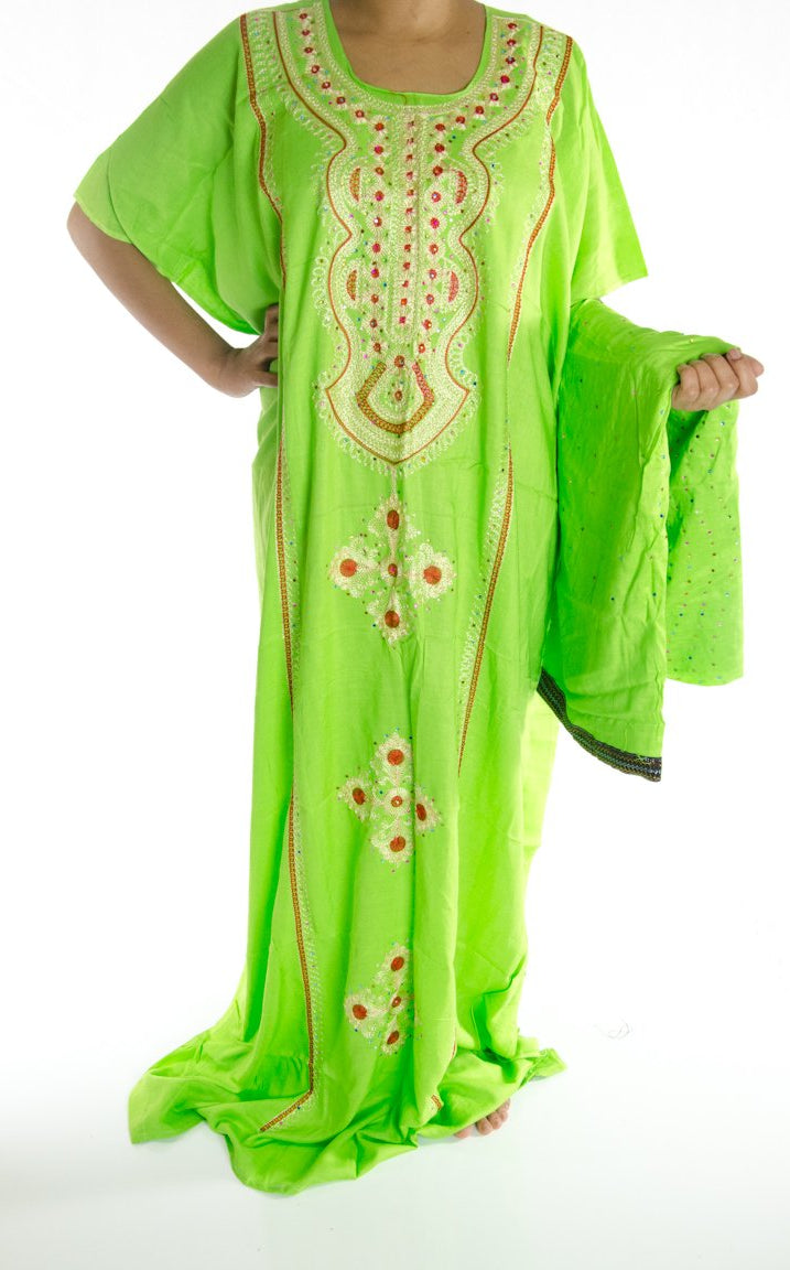 bright green embroidery Bati Kabayare