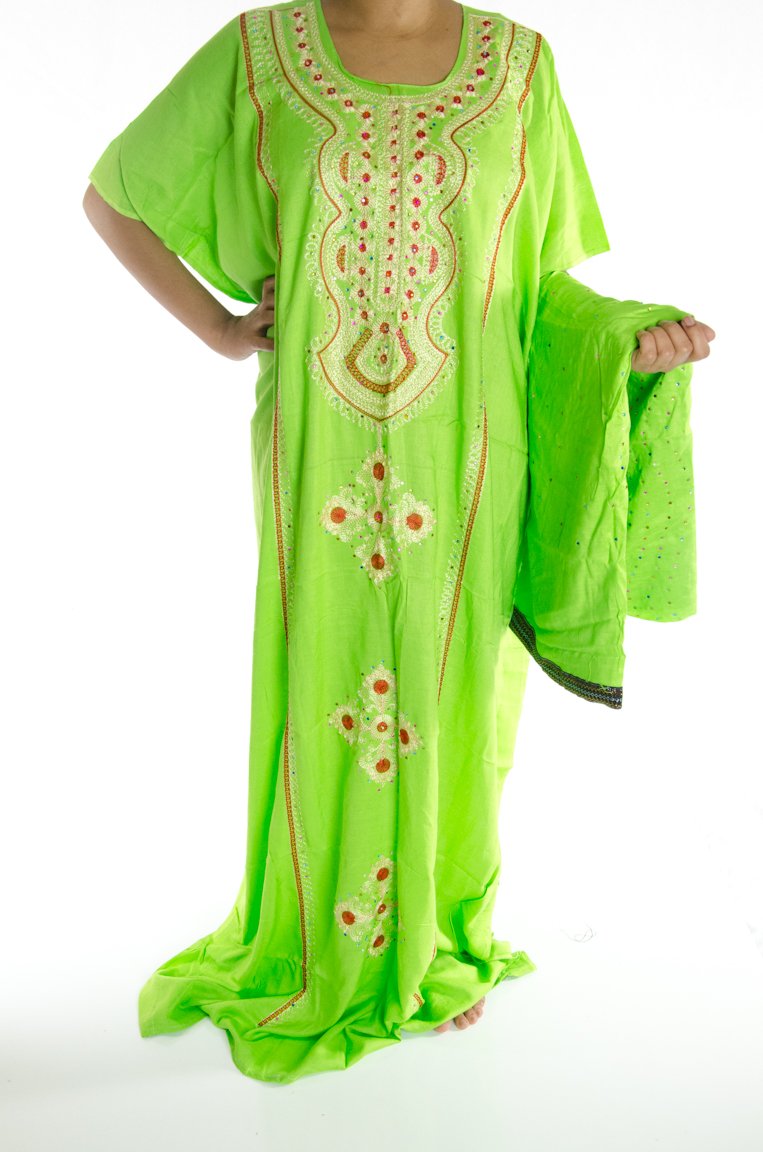 bright green embroidery Bati Kabayare