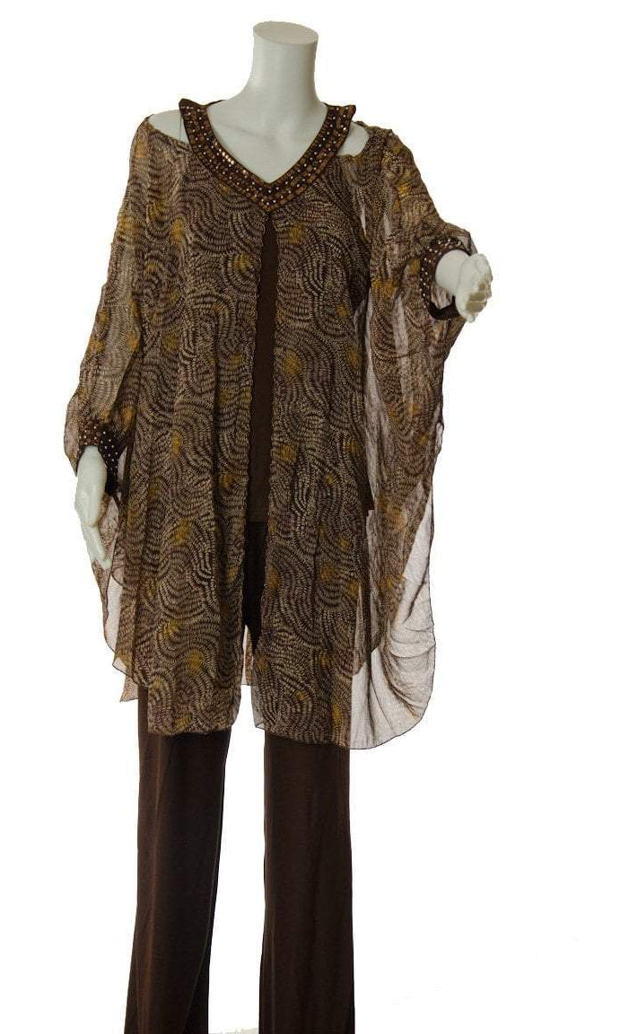 Brown ChiffonTunic Set Kabayare