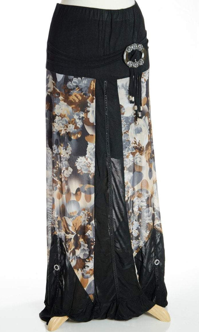 Brown floral lace Skirt Kabayare