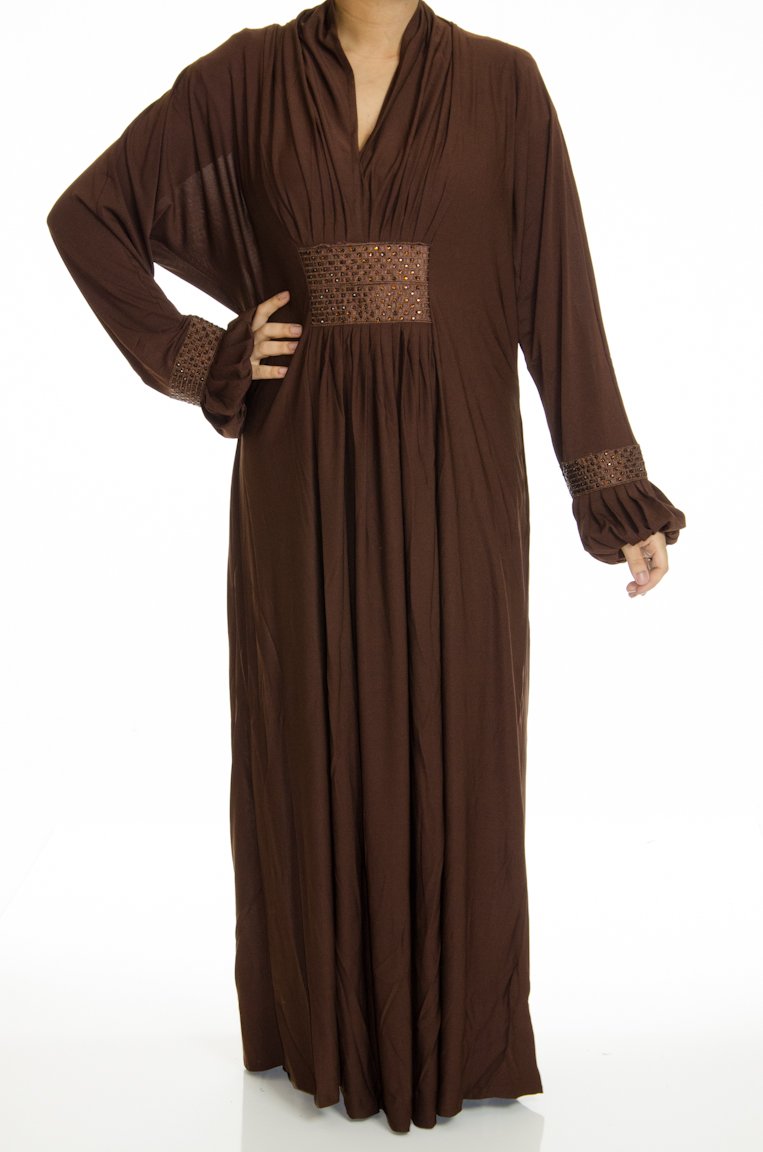 Brown Jersey Abaya Dress Kabayare
