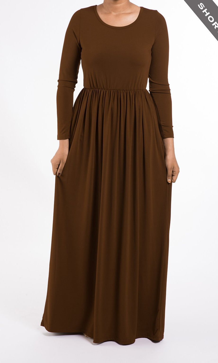 Brown Milk Silk Maxi Dress (SHORT) Kabayare