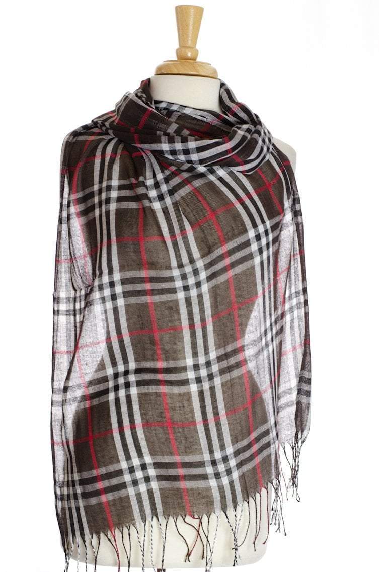Brown Plaid Hijab Kabayare