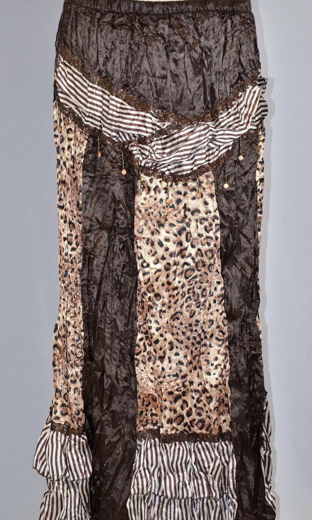 Brown Satin leopard and stripes Kabayare