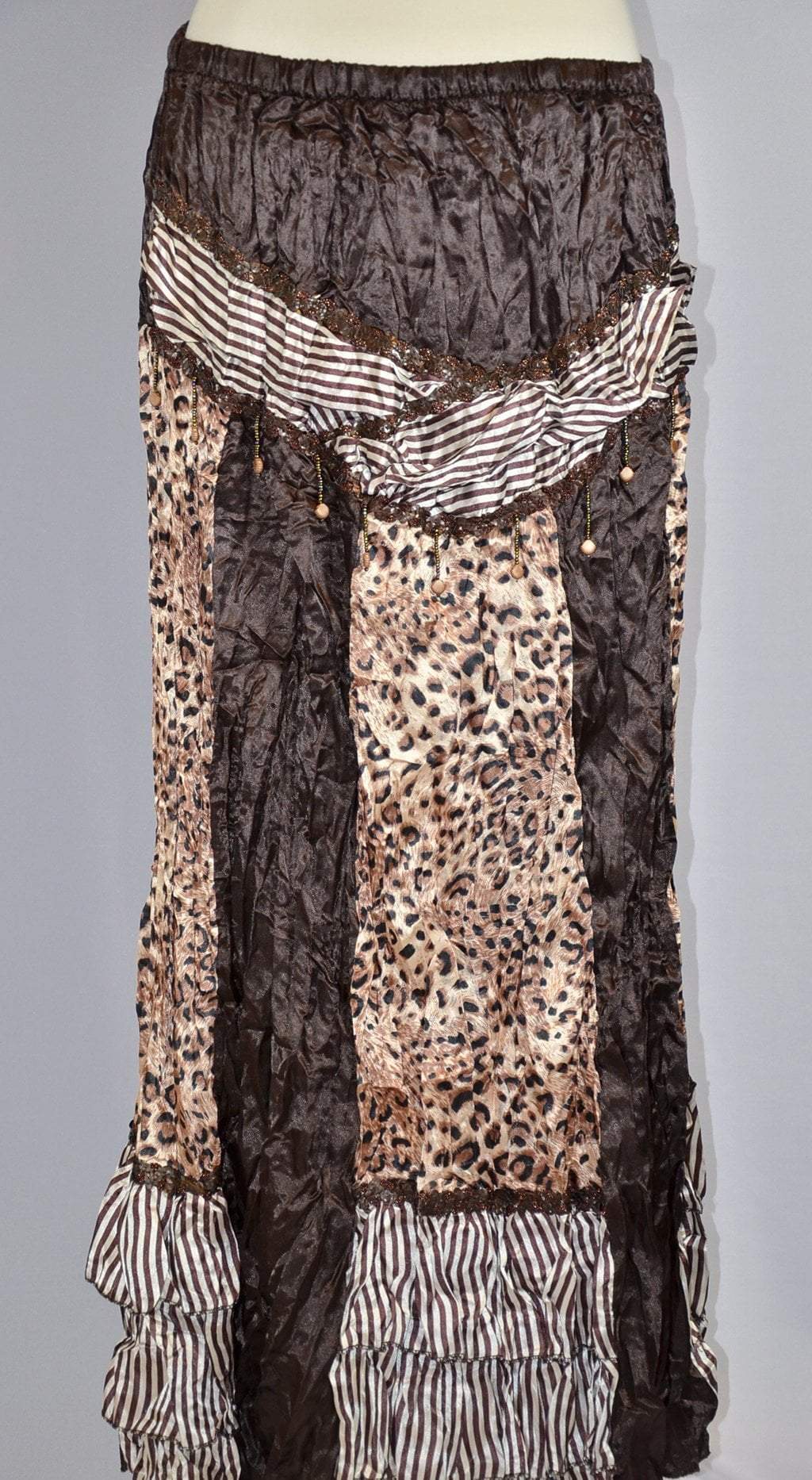 Brown Satin leopard and stripes Kabayare