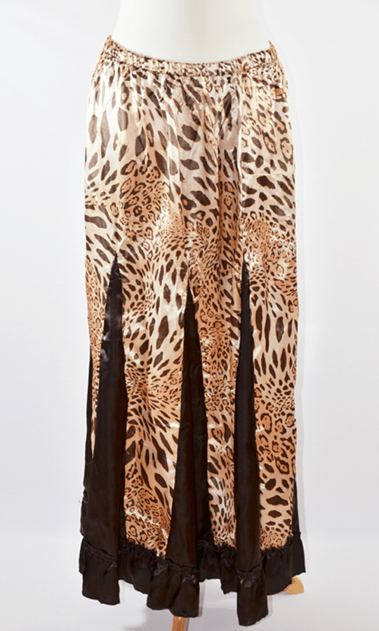 Brown Satin leopard prints skirts Kabayare
