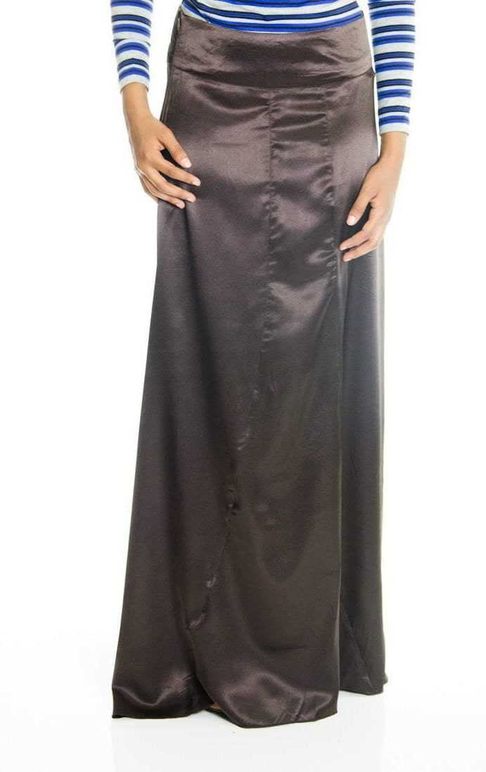 Brown Satin Silk Skirt Kabayare