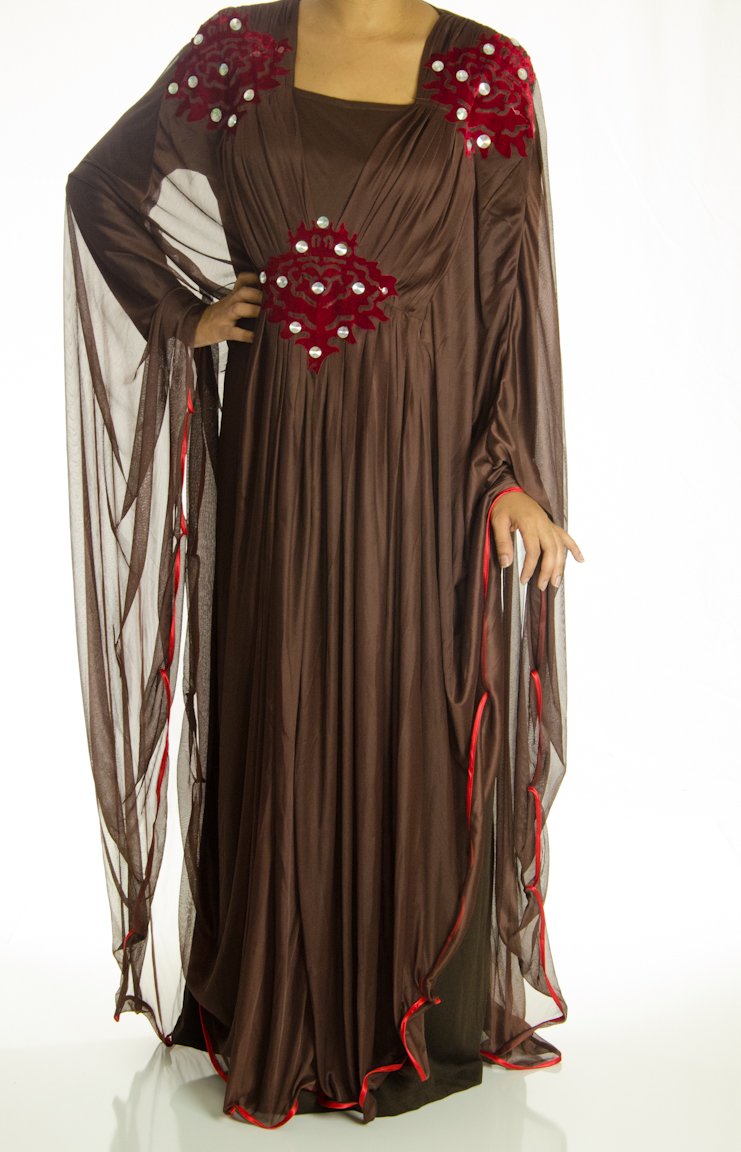Brown Velvet Prism Kaftan Dress Kabayare