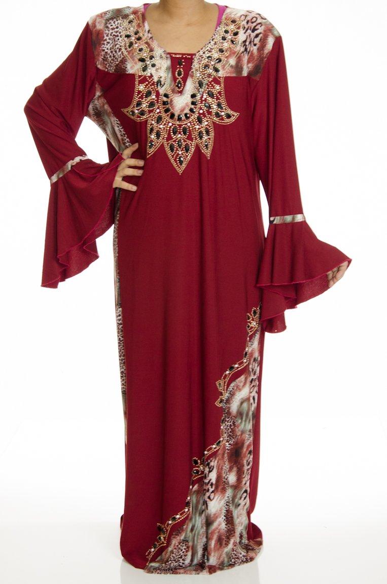 Burgundy Bejeweled dress Kabayare