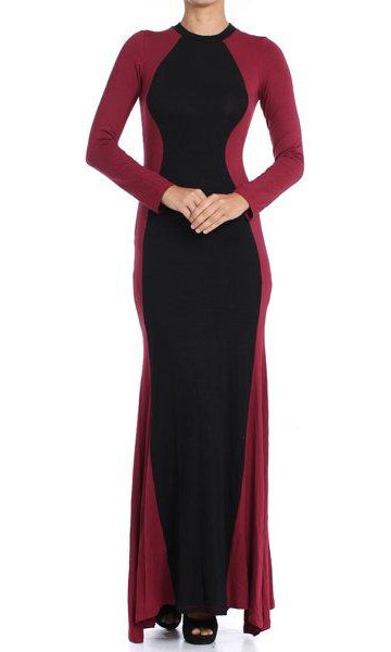 Burgundy Curve Appeal Maxi Dress Kabayare