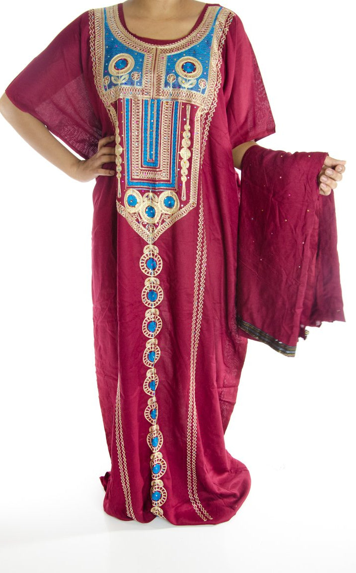 Burgundy embroidery Bati Kabayare