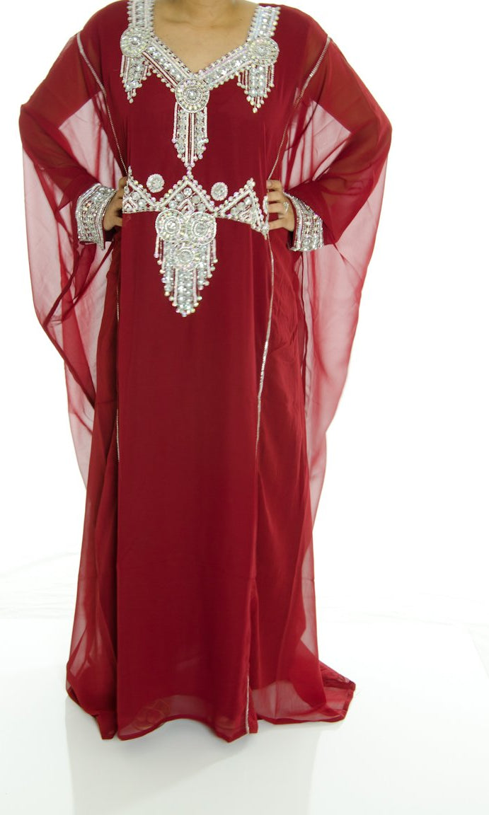 Burgundy JILABIYA KHALEEJI Kabayare