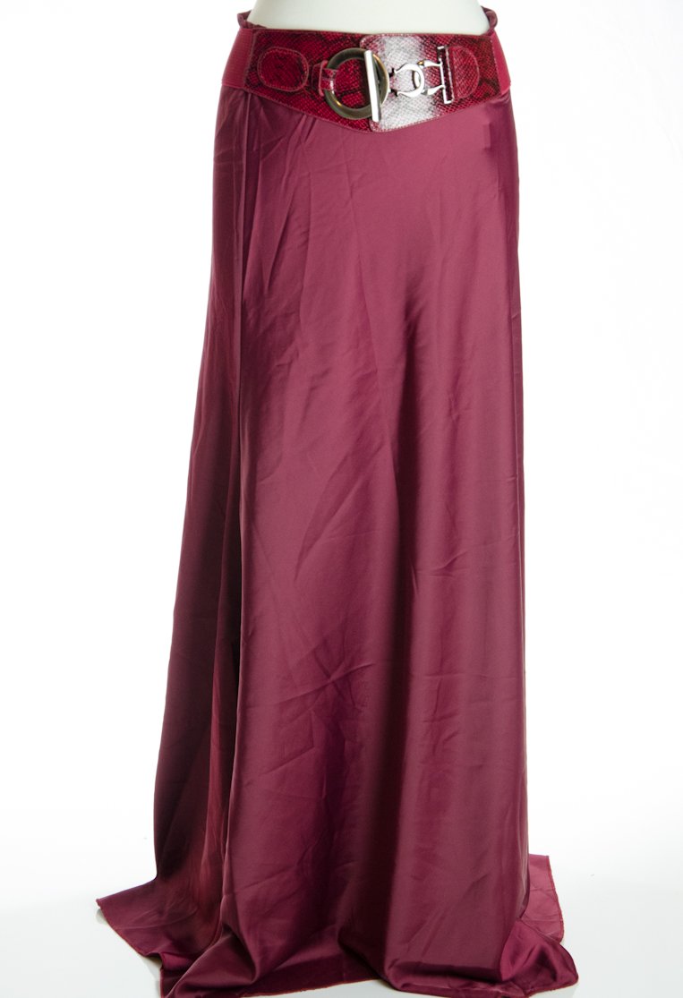 Burgundy Silk Skirt Kabayare