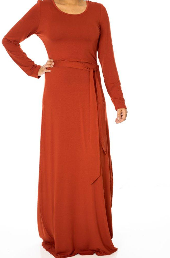 Burnt Orange Rayon Maxi dress Kabayare