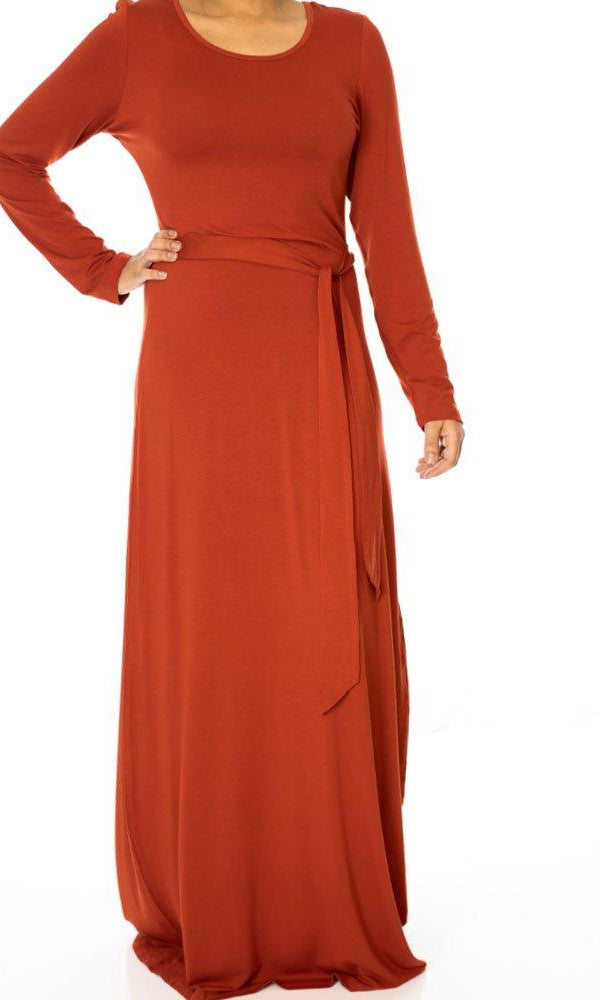 Burnt Orange Rayon Maxi dress Kabayare