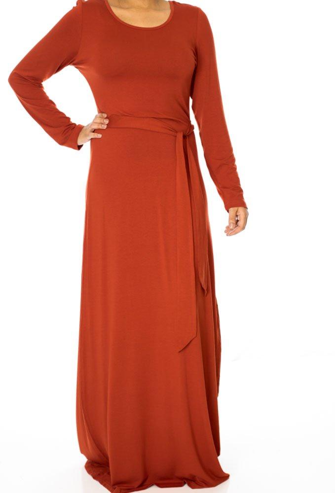 Burnt Orange Rayon Maxi dress Kabayare