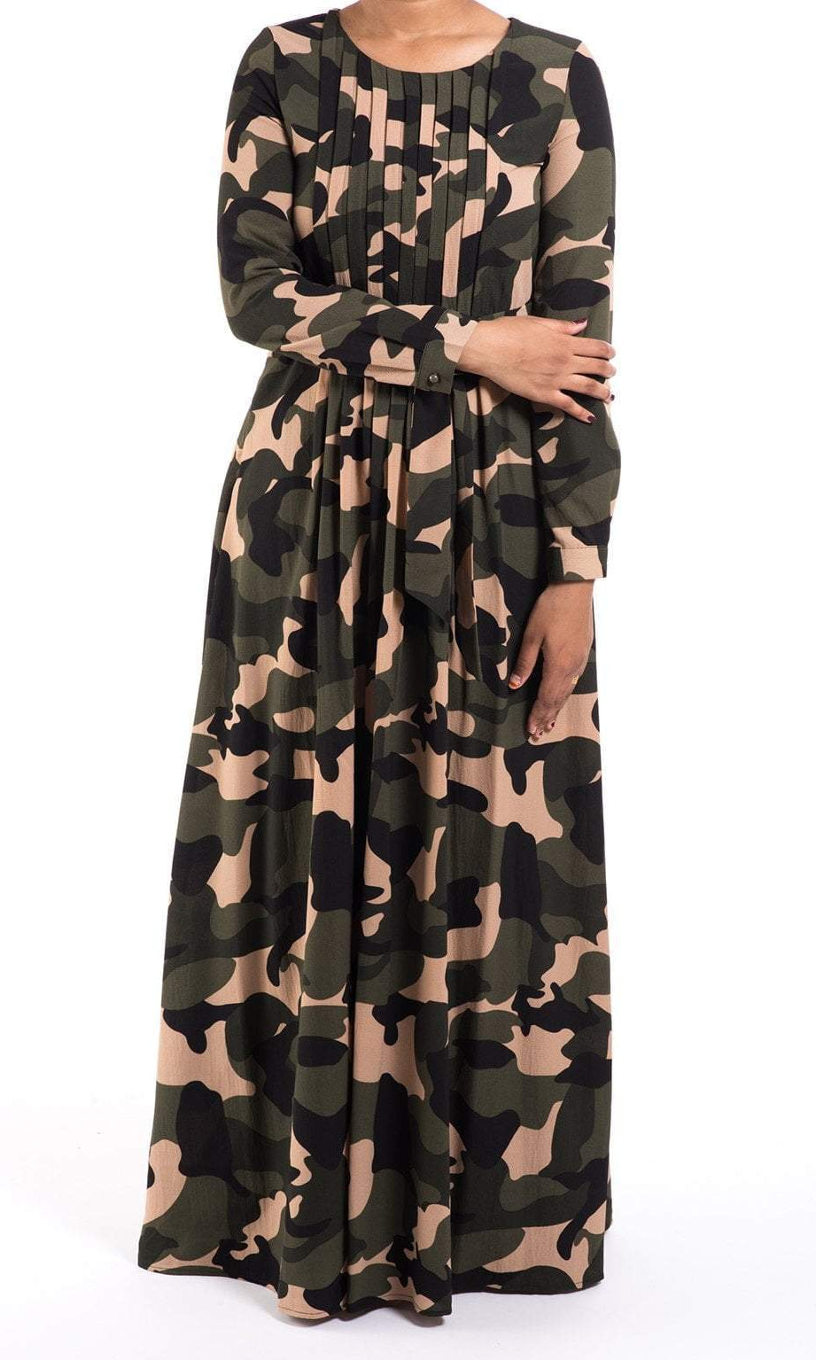 Camouflage long sleeve maxi dress Kabayare