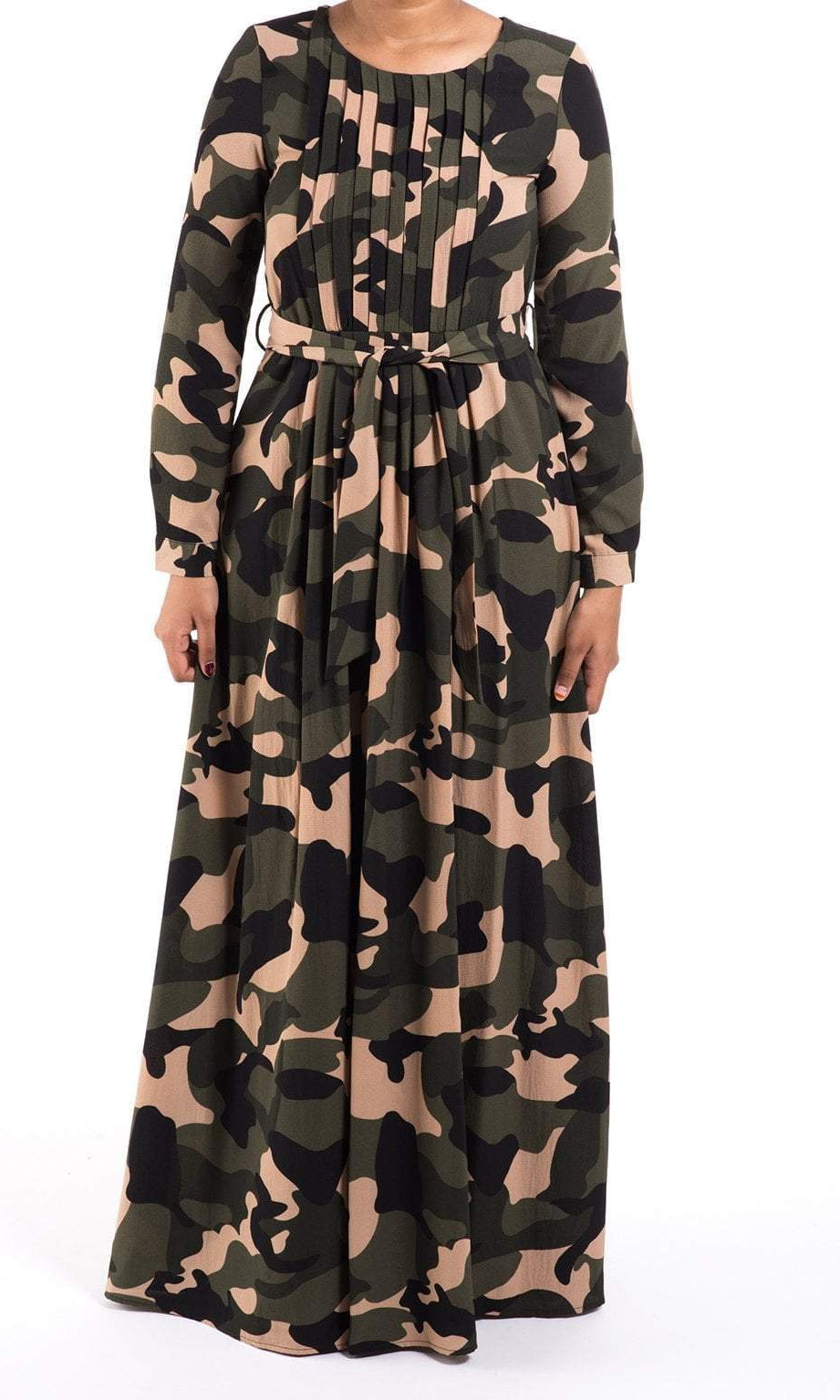 Camouflage long sleeve maxi dress Kabayare