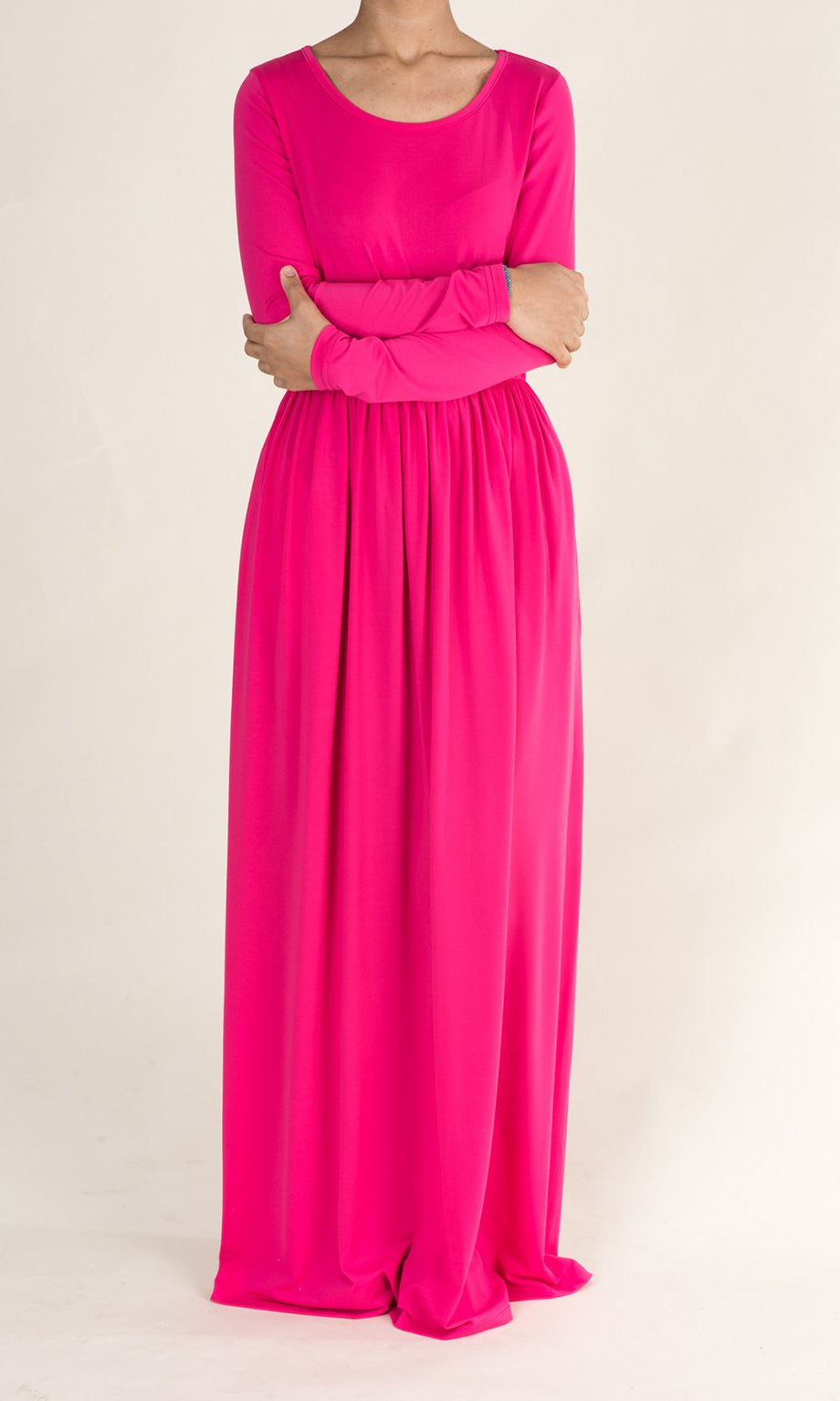 Candy Pink Milk Silk Maxi Dress (SOFT) Kabayare