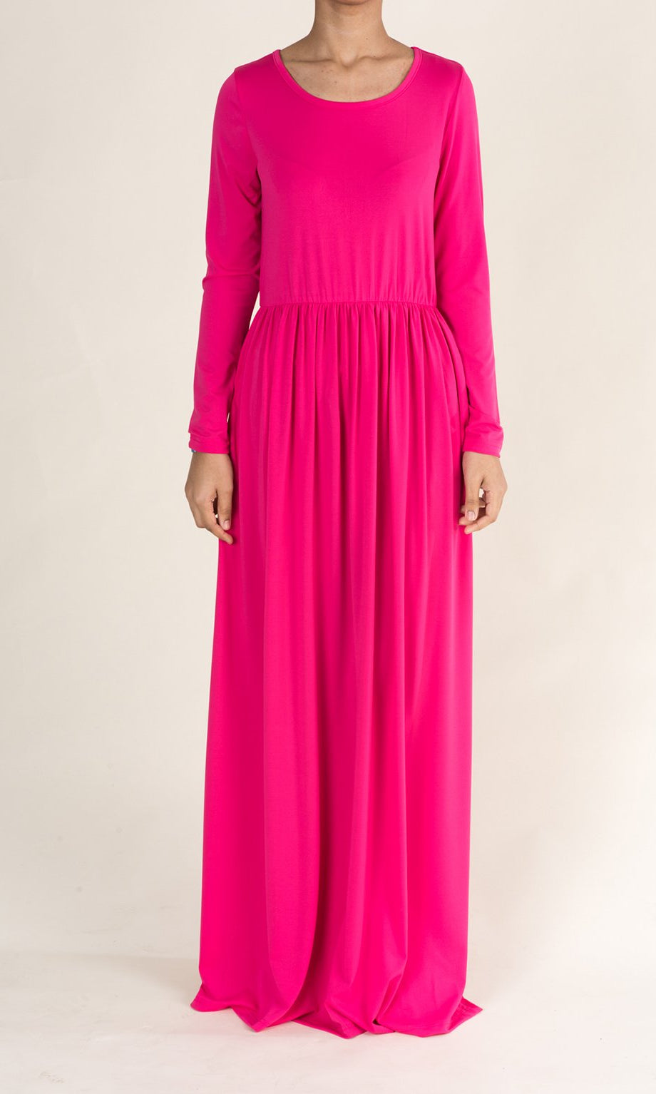 Candy Pink Milk Silk Maxi Dress (SOFT) Kabayare