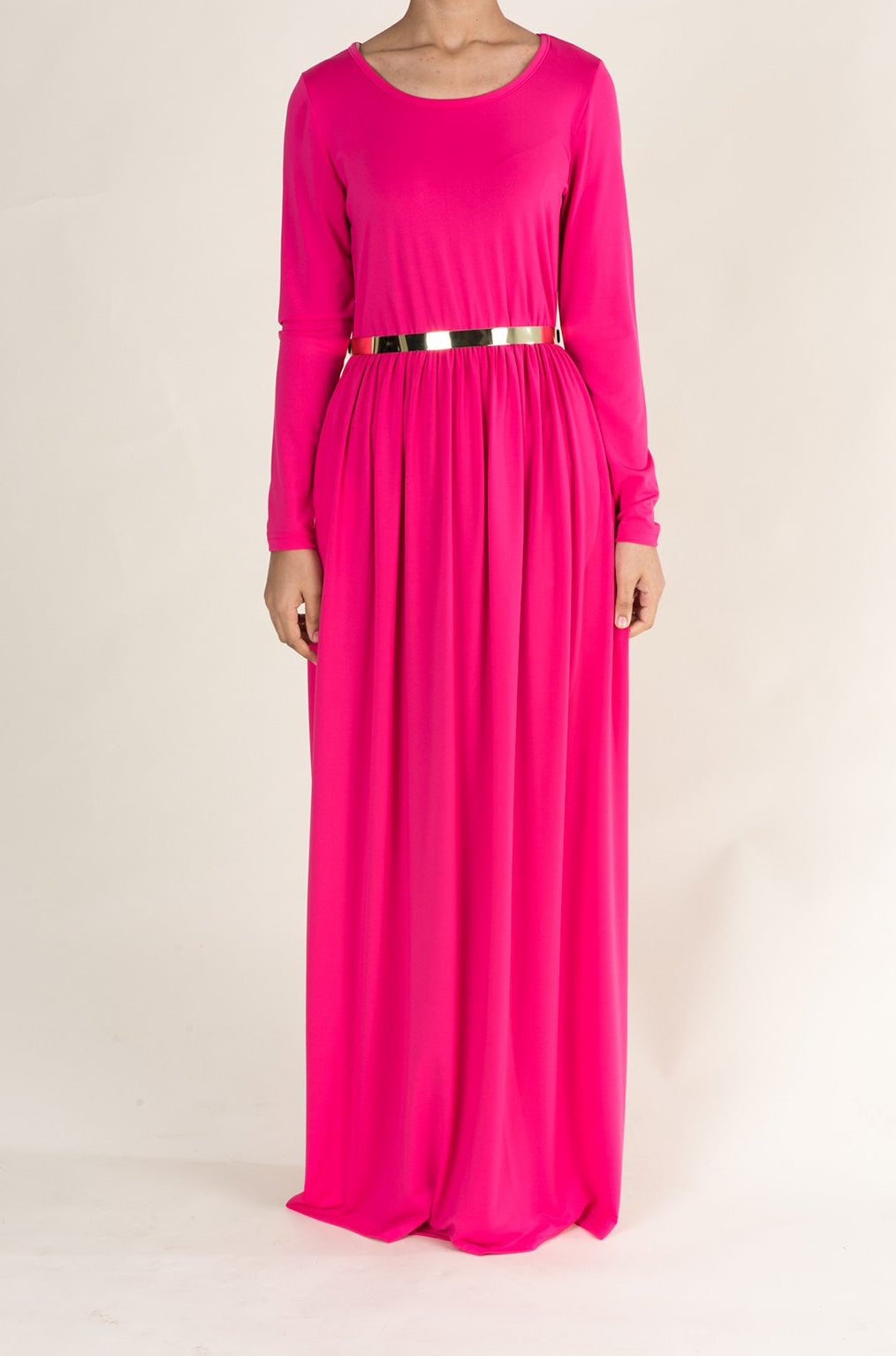 Candy Pink Milk Silk Maxi Dress (SOFT) Kabayare