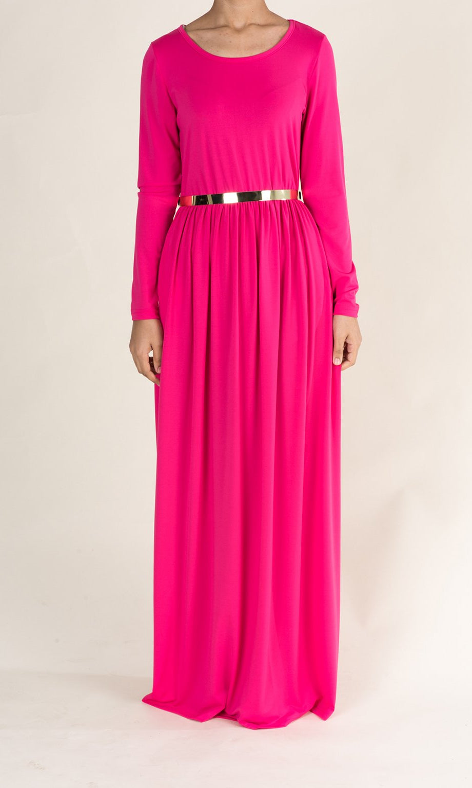 Candy Pink Milk Silk Maxi Dress (SOFT) Kabayare