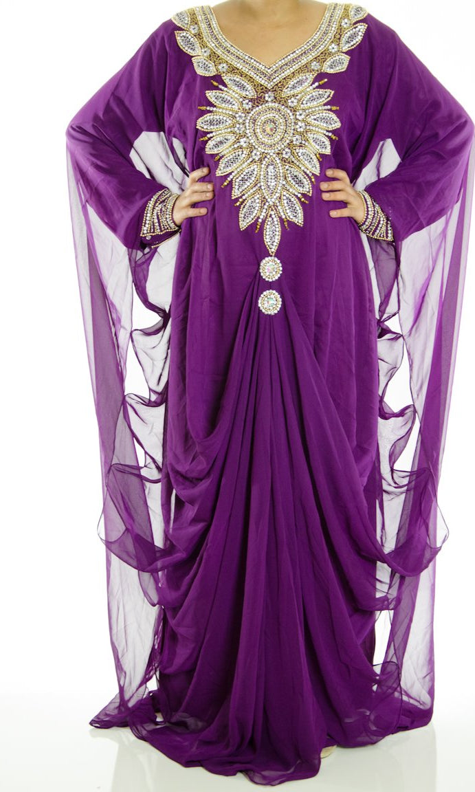 Candy Purple Swarovski Kaftan Kabayare