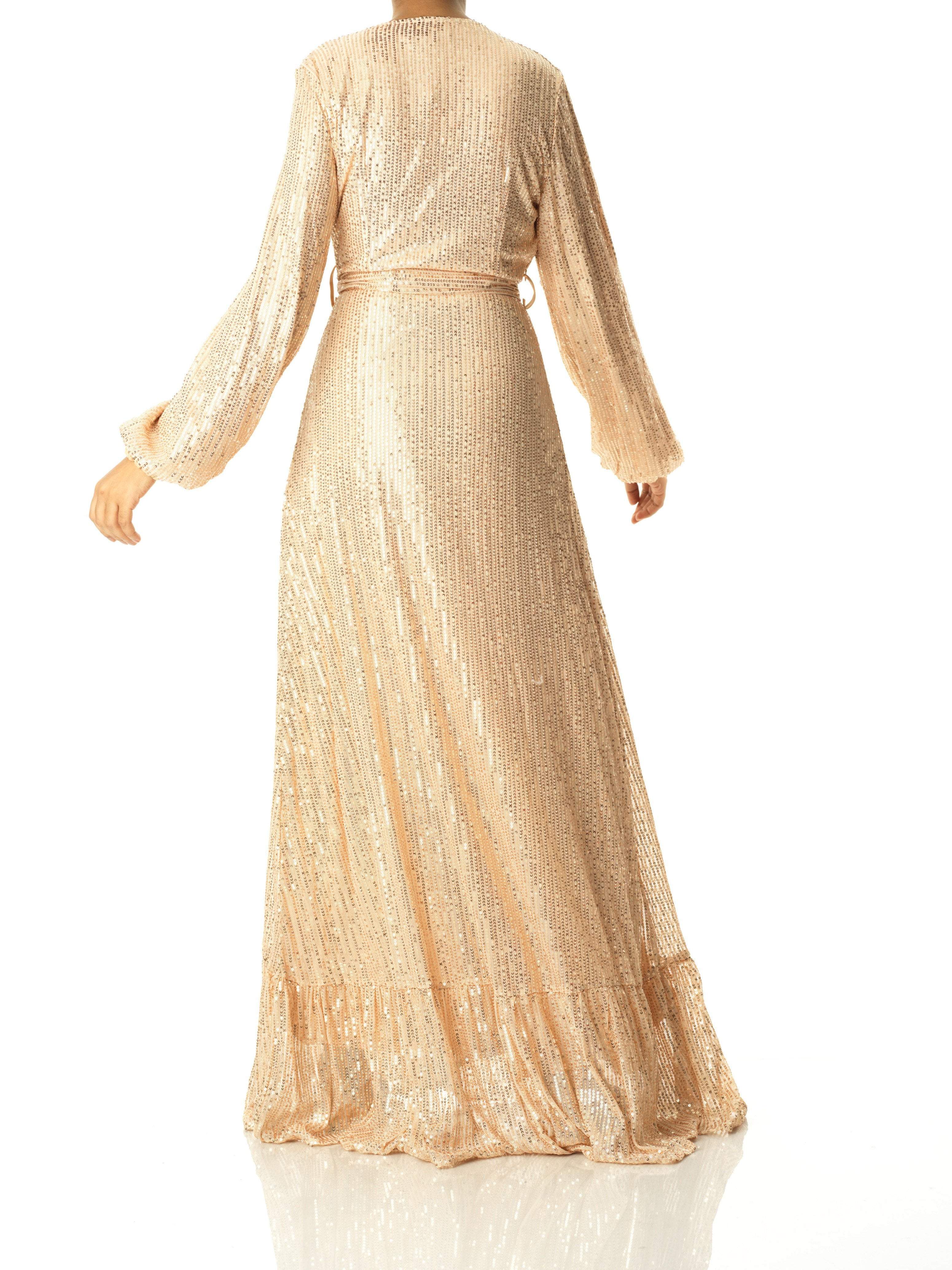 Champagne Bella sequin wrapped maxi dress Kabayare
