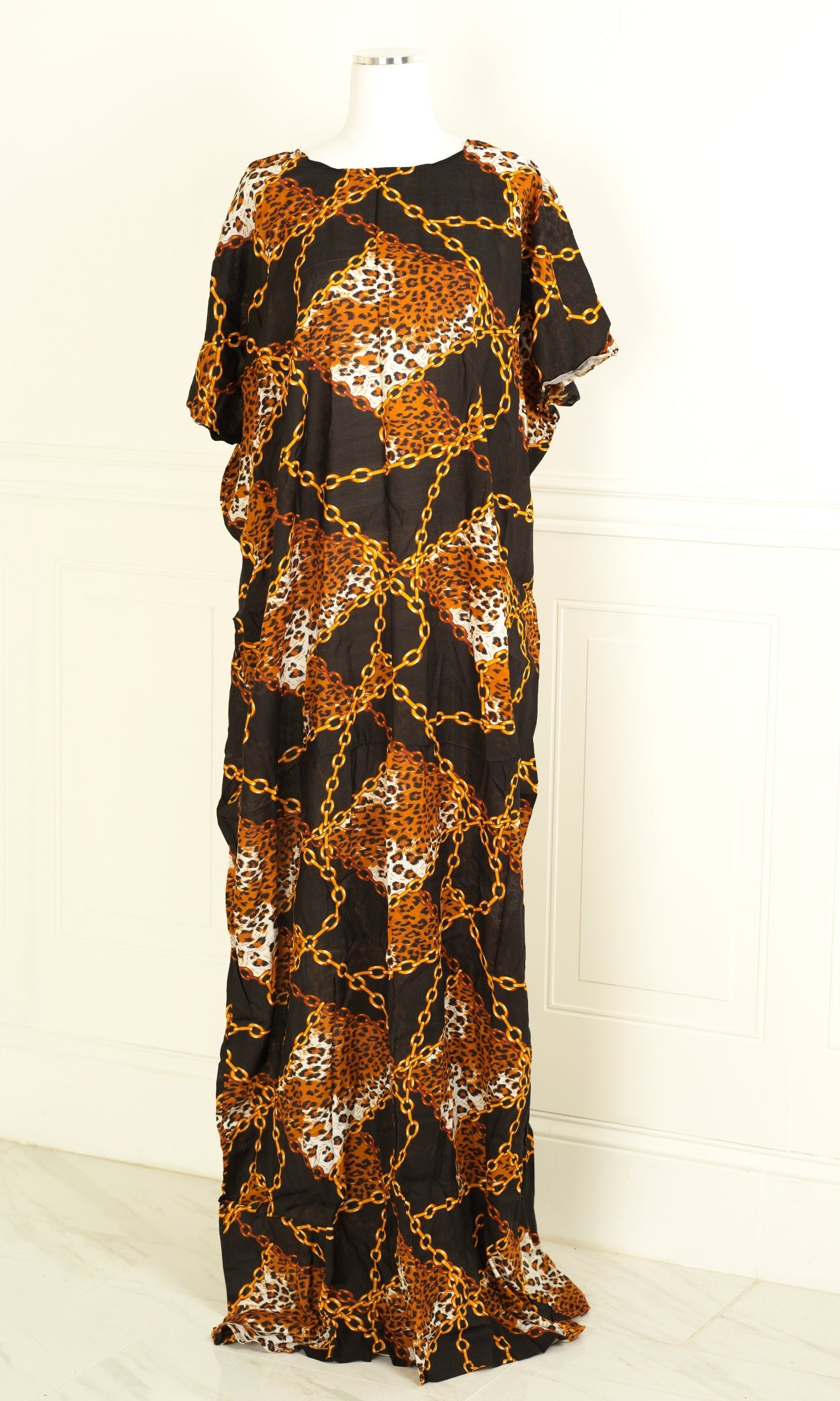 cheetah and chain bati dress KF
