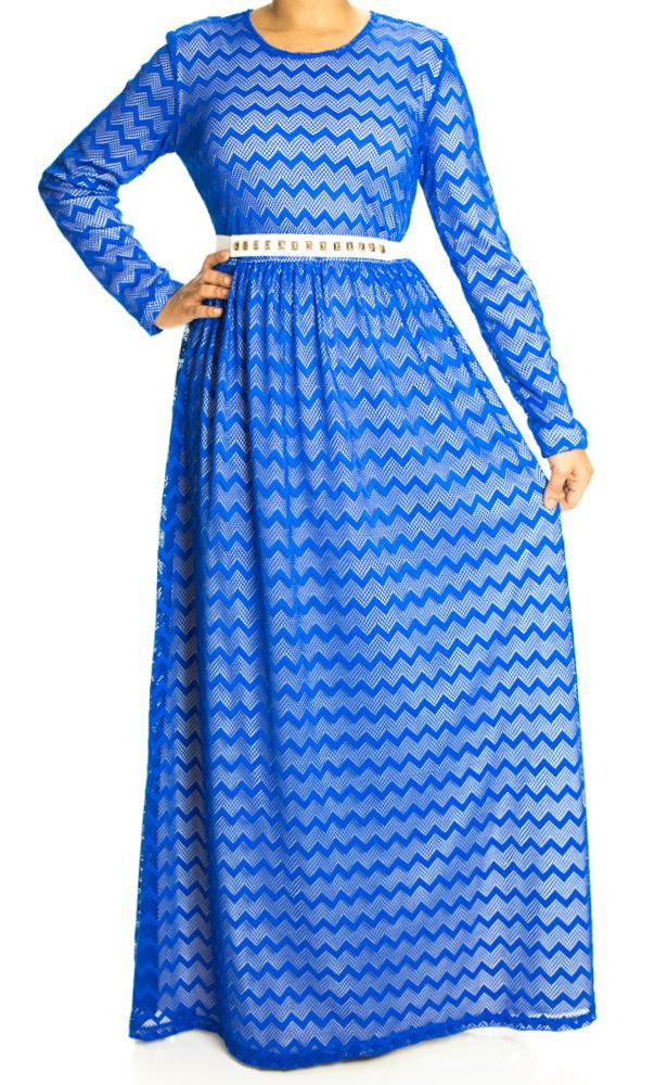 Chevron Mesh Maxi dress Kabayare