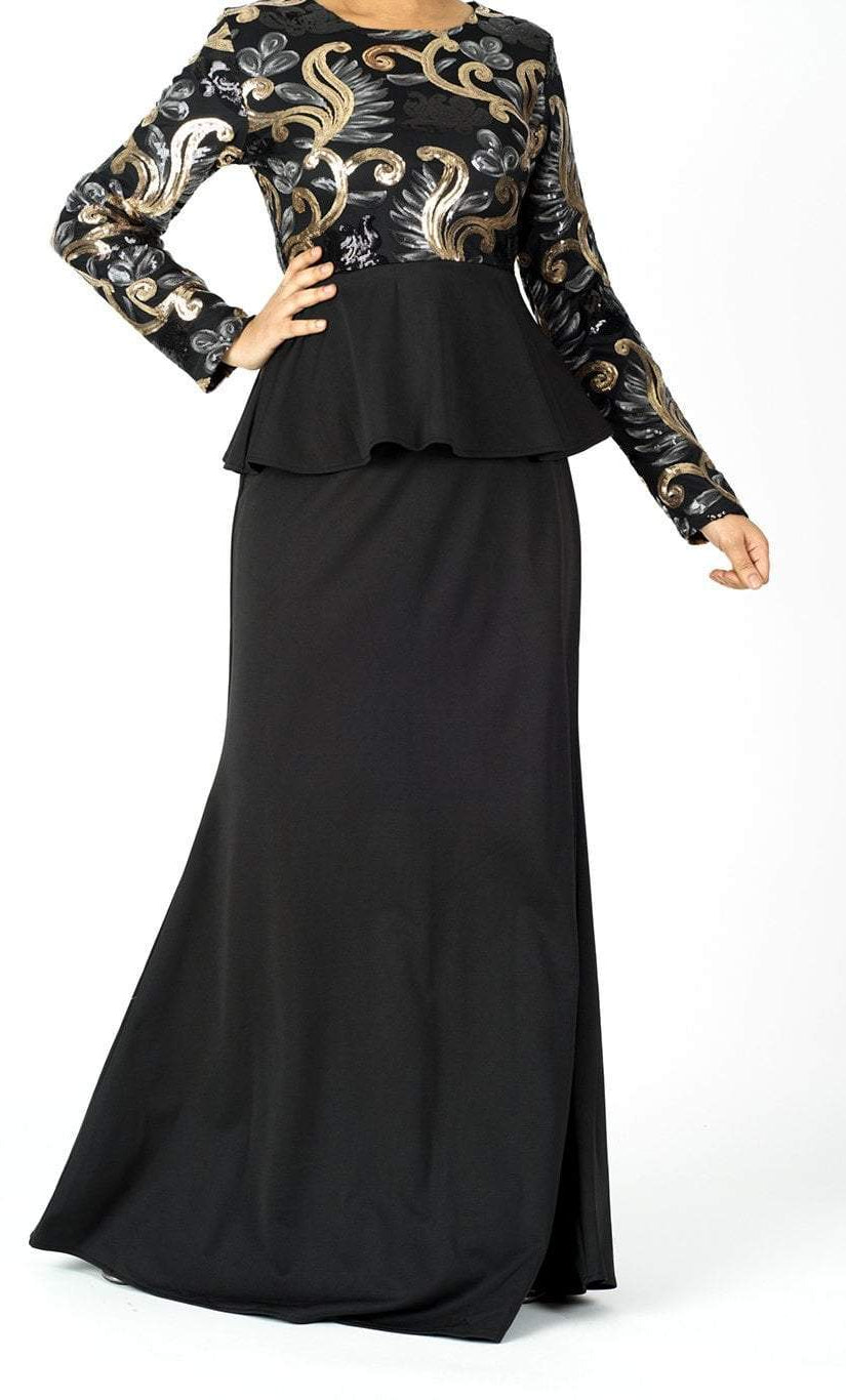 Chic Sequin Peplum Maxi Dress Kabayare