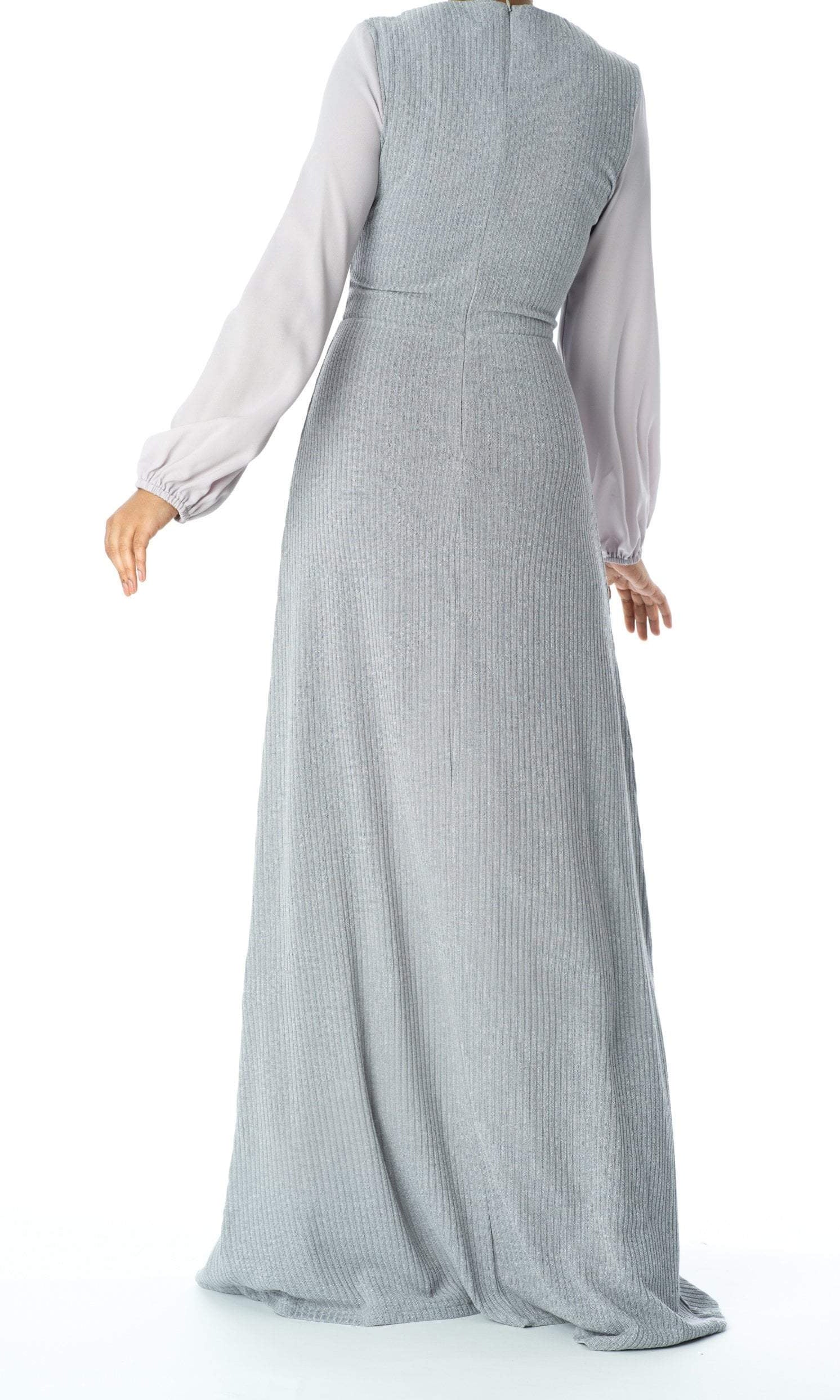 Chiffon shoulder detail ribbed maxi dress Kabayare