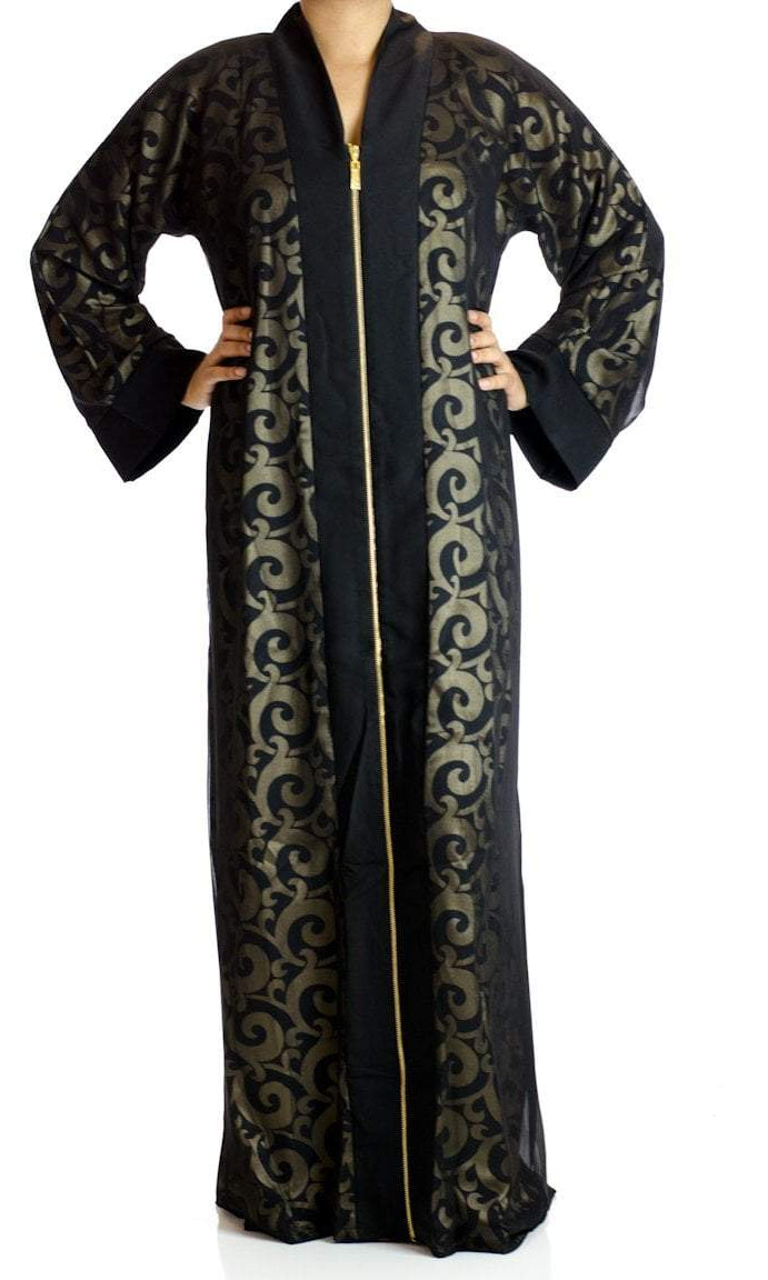 Chiffon Zipper Abaya Kabayare
