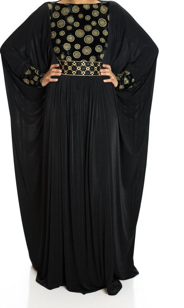 Circles Butterfly Jersey Abaya Kabayare