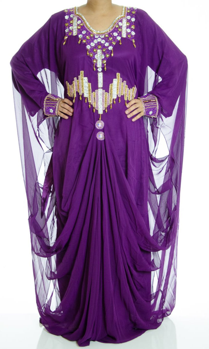 City Purple Swarovski Kaftan Kabayare