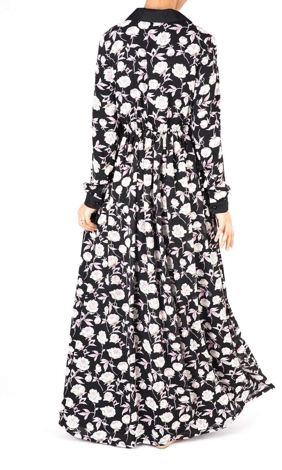 Collar Petal Floral Maxi Dress Kabayare