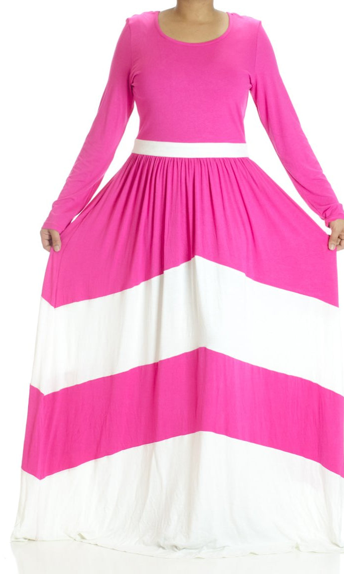 Color-block Cotton Candy Maxi Dress Kabayare