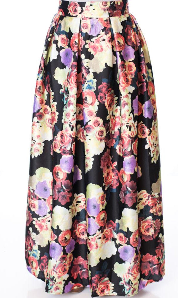Colorful Flare Maxi Skirt Kabayare