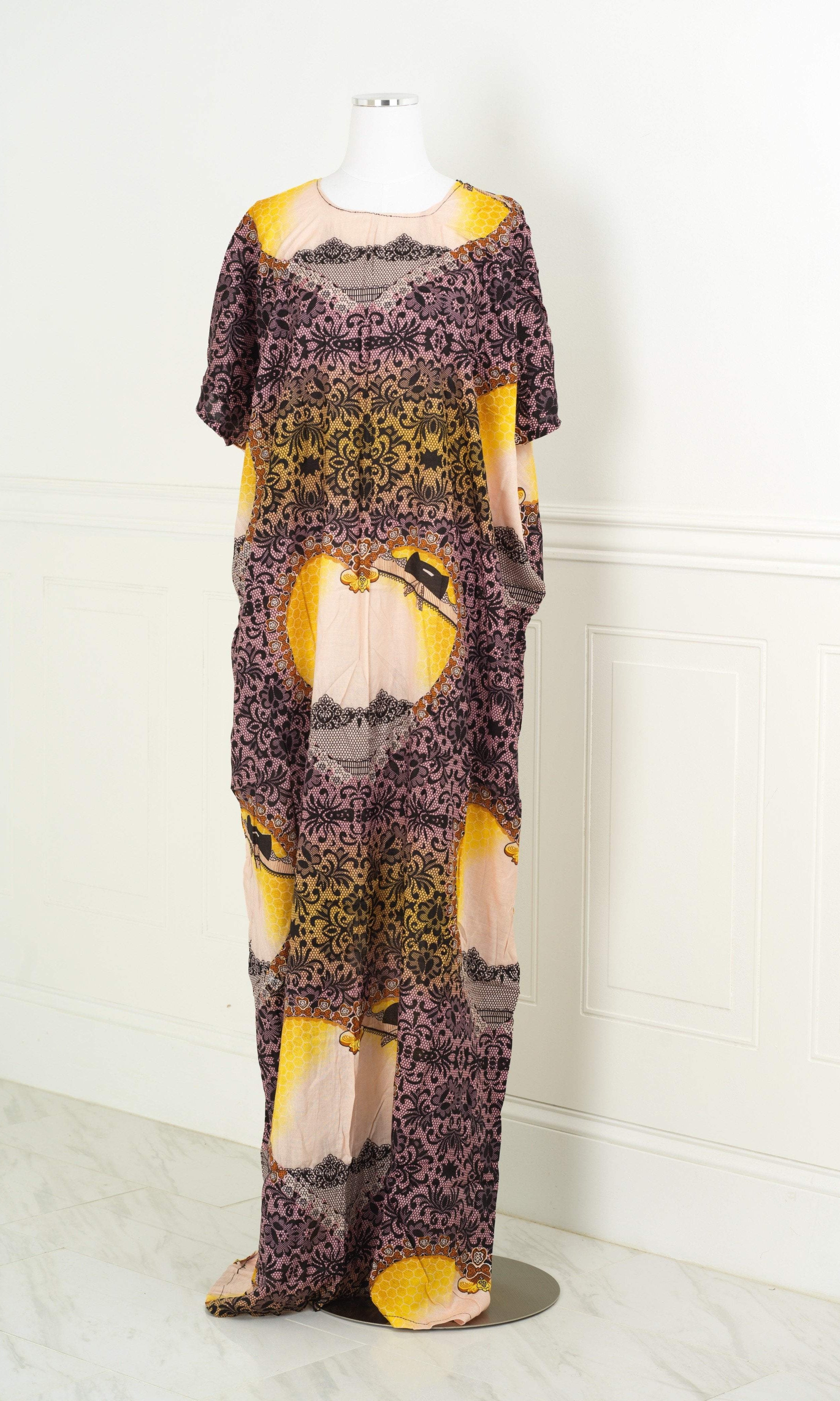 colorful lace print floral bati dress Kabayare